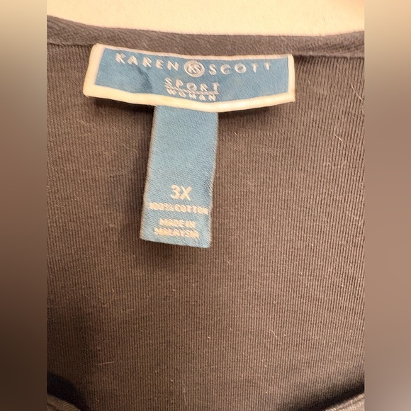 Karen Scott Black Tunic with White Embroidery - Picture 3 of 7